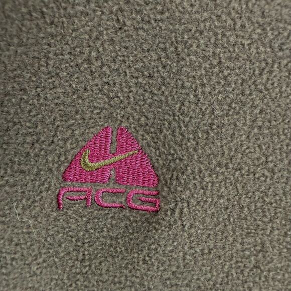 Nike ACG Fleece Half Zip Pullover Sweatshirt Brown Pink Womens Small Outdoor - Picture 3 of 4